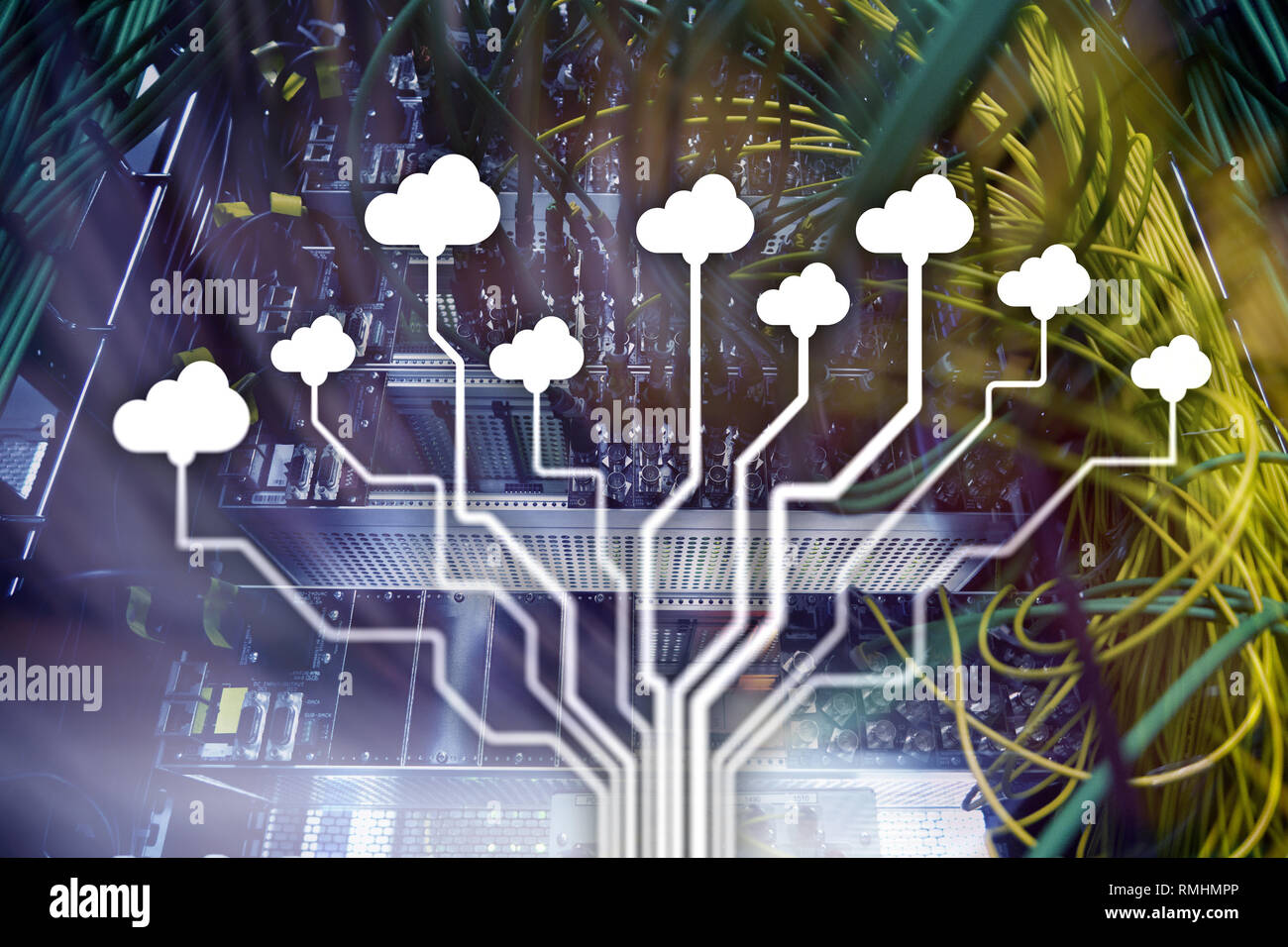 CLoud server and computing, data storage and processing. Internet and ...