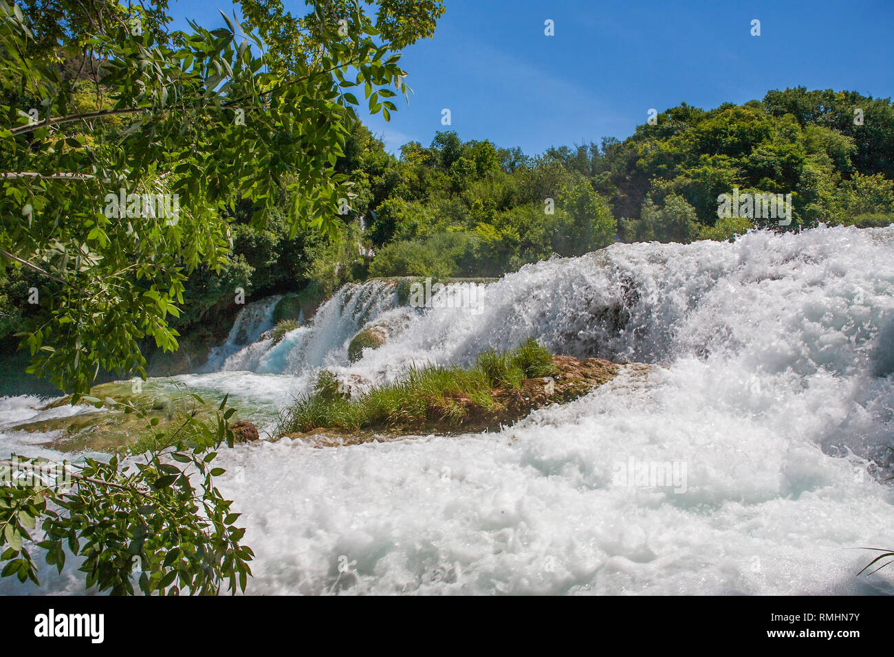 Skradinski buk: the last waterfall on the Krka River, Krka National Park, Croatia Stock Photo