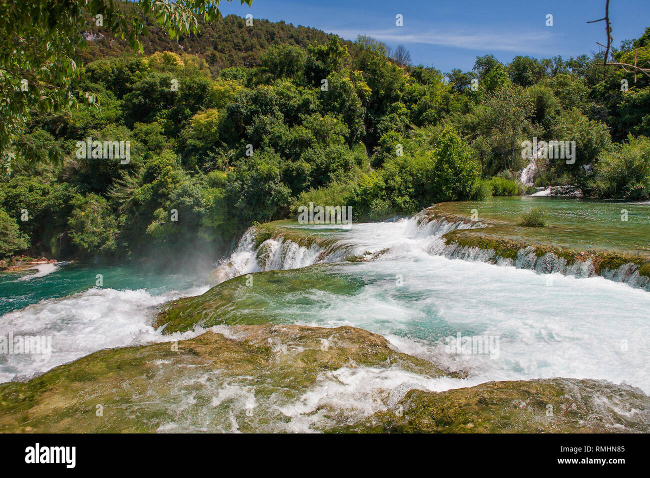 The middle sections of Skradinski buk: the last waterfall on the Krka River, Krka National Park, Croatia Stock Photo