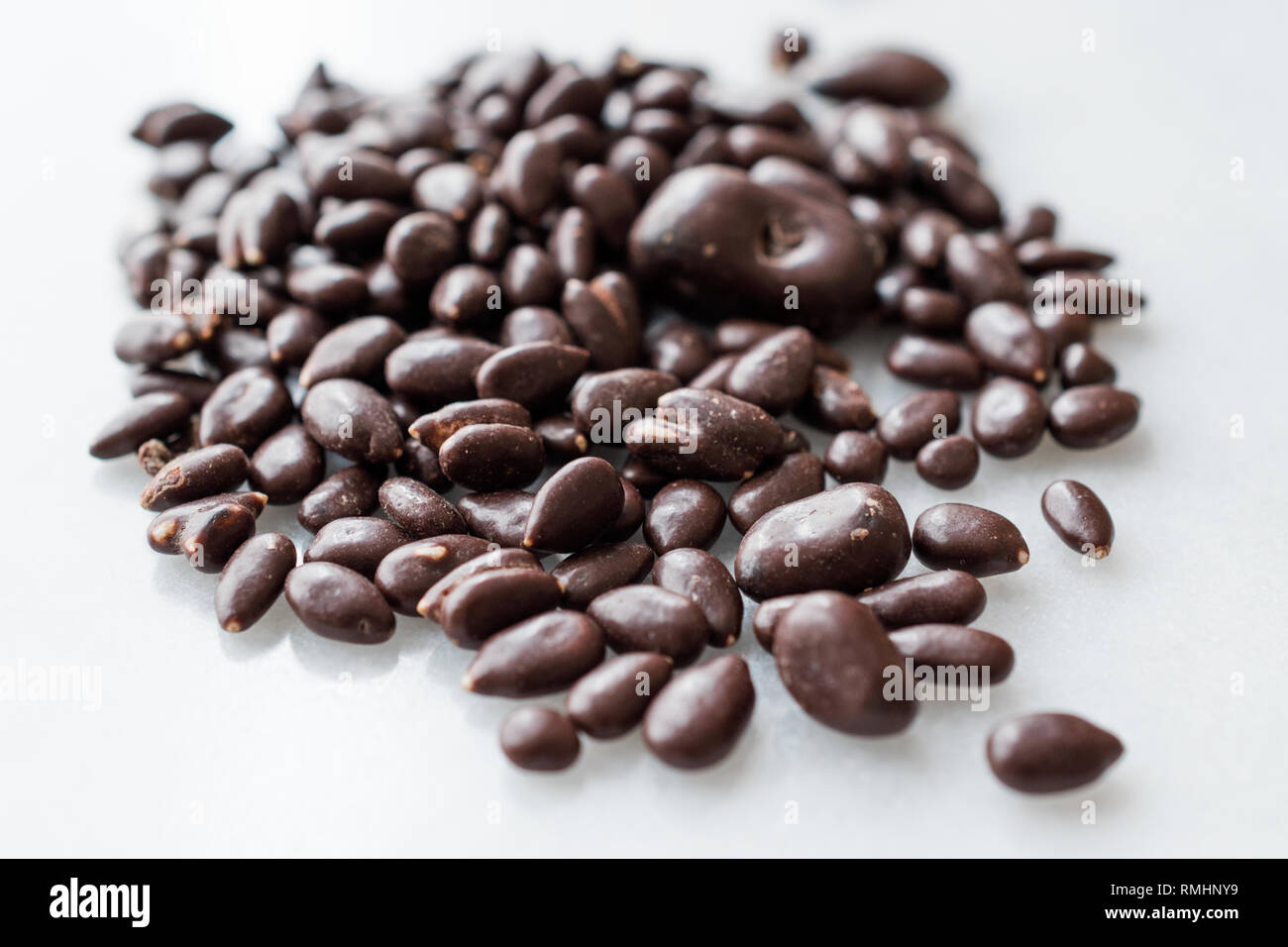 Chocolate Covered Sunflower Seeds / Kernel Seeds. Organic Snacks Stock Photo Alamy