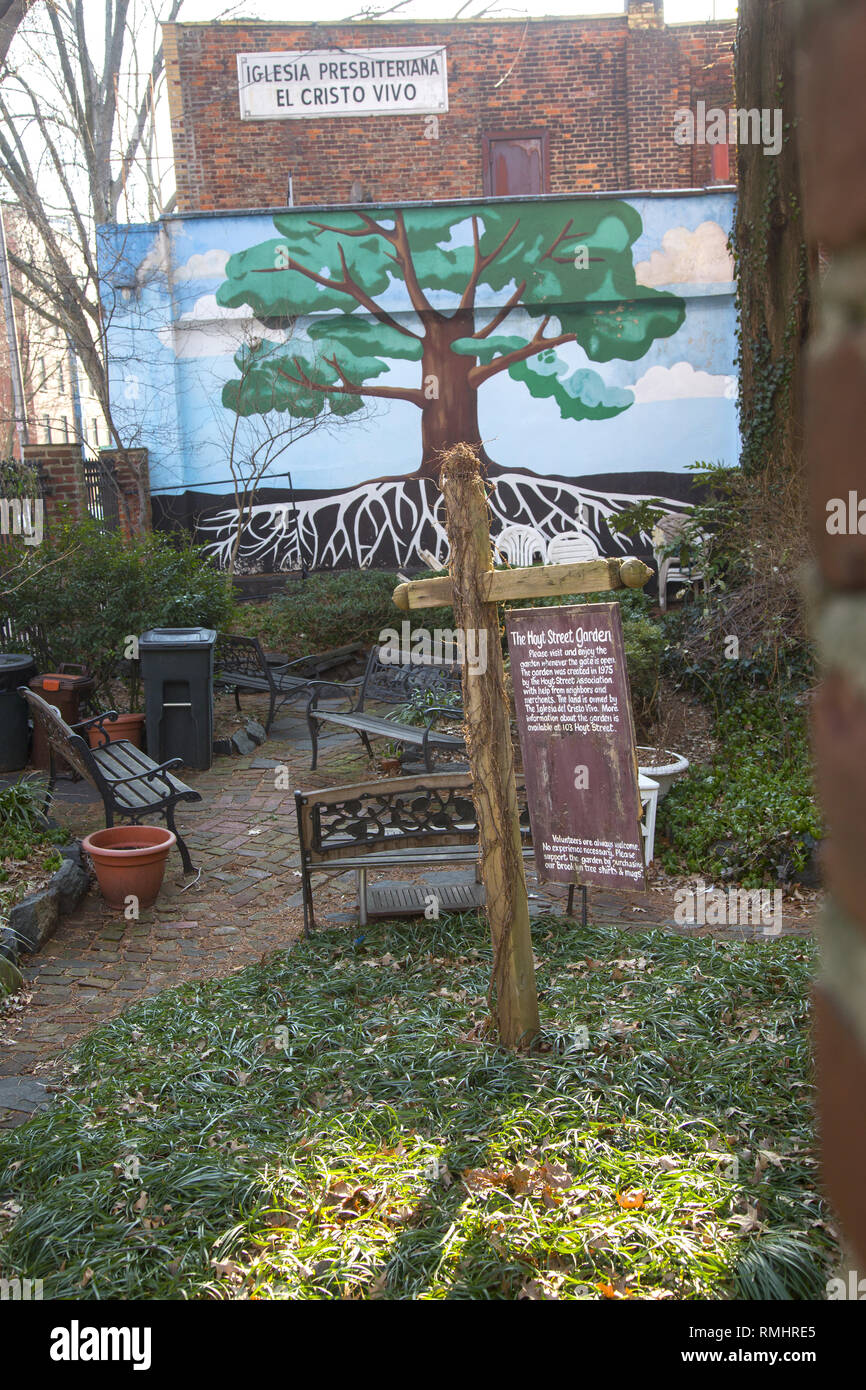 Hoyt Street Community Garden in the Boerum Hill neighborhood, Brooklyn, NY. Stock Photo