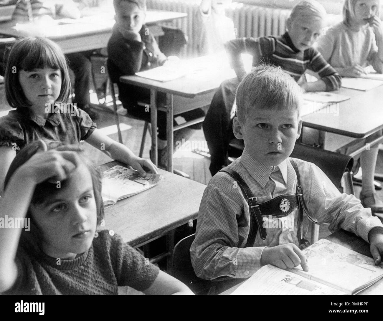 Primary school students during lessons. Stock Photo
