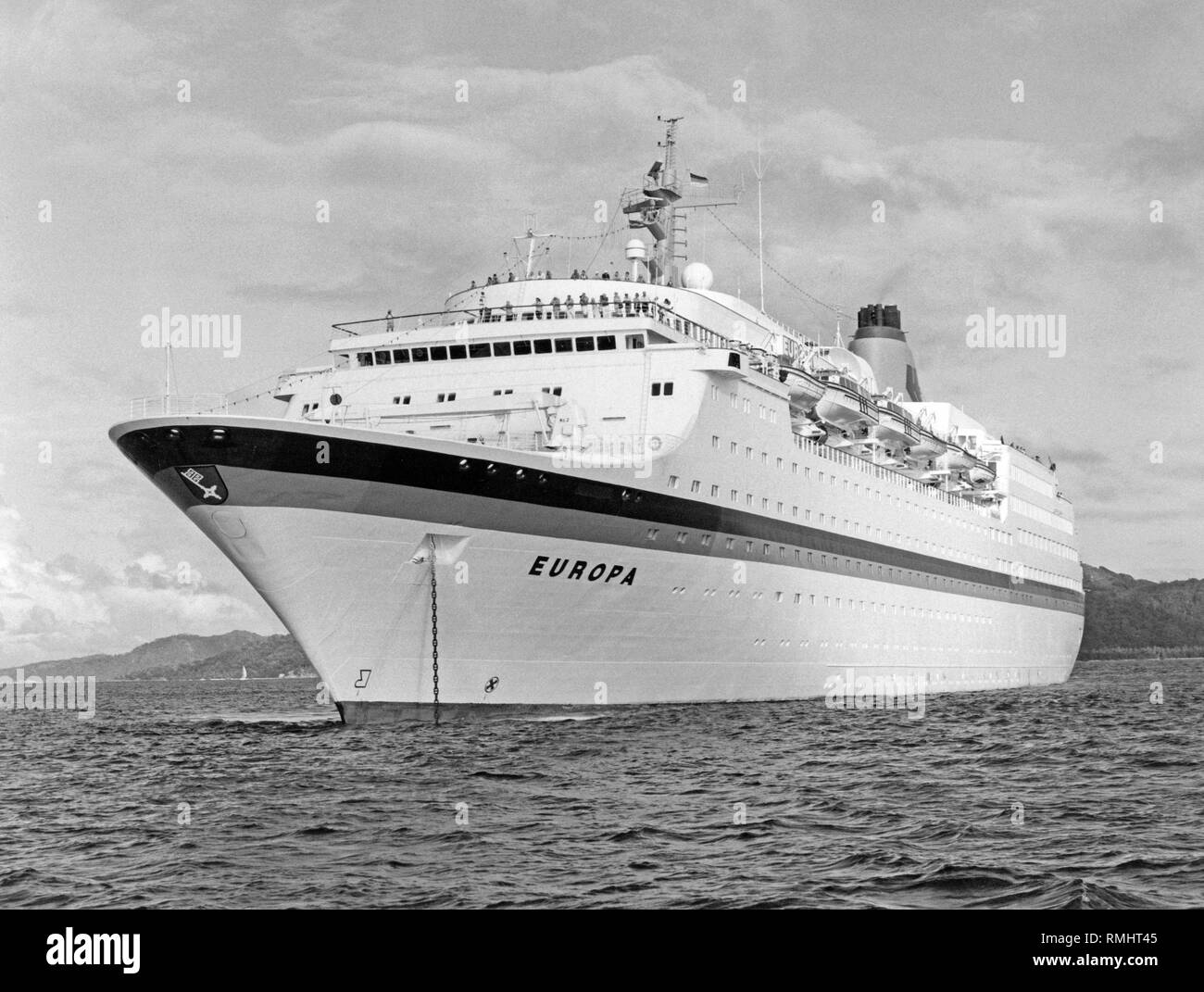 Front view of the MS Europa of the shipping company Hapag Lloyd Stock
