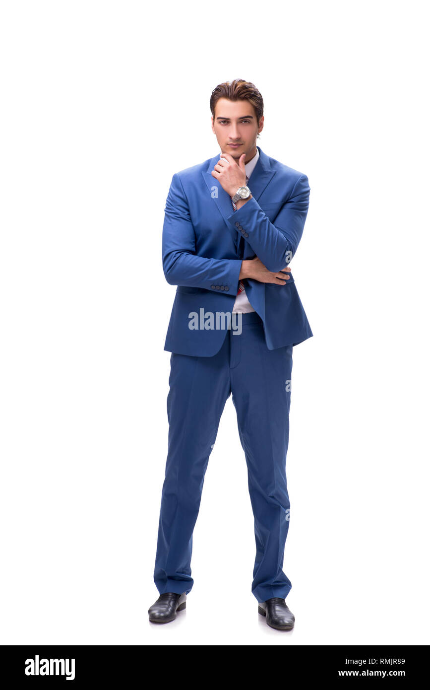 Handsome young businessman isolated on white background Stock Photo - Alamy