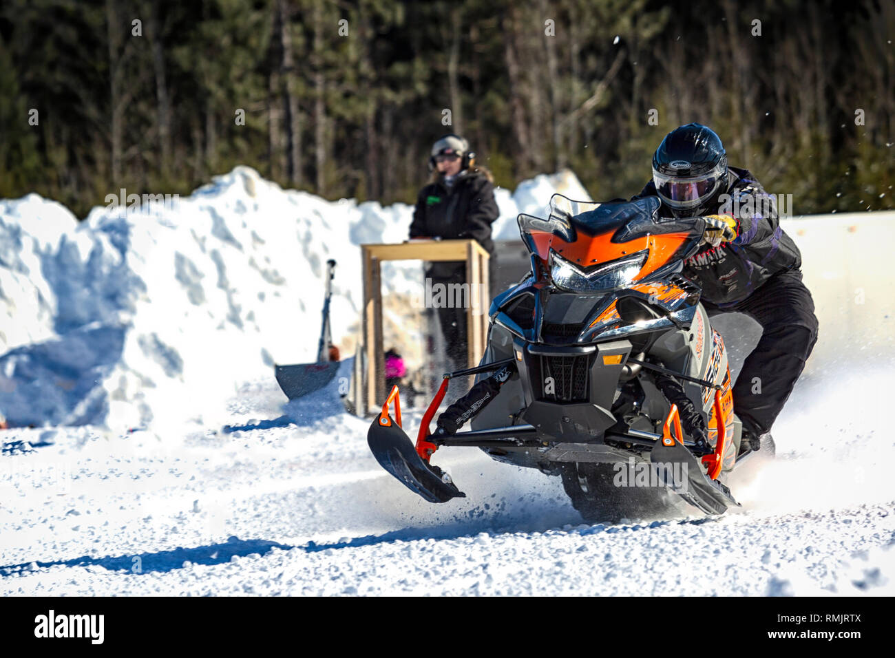 Snowmobile Racing Deep River Ontario Canada Stock Photo Alamy