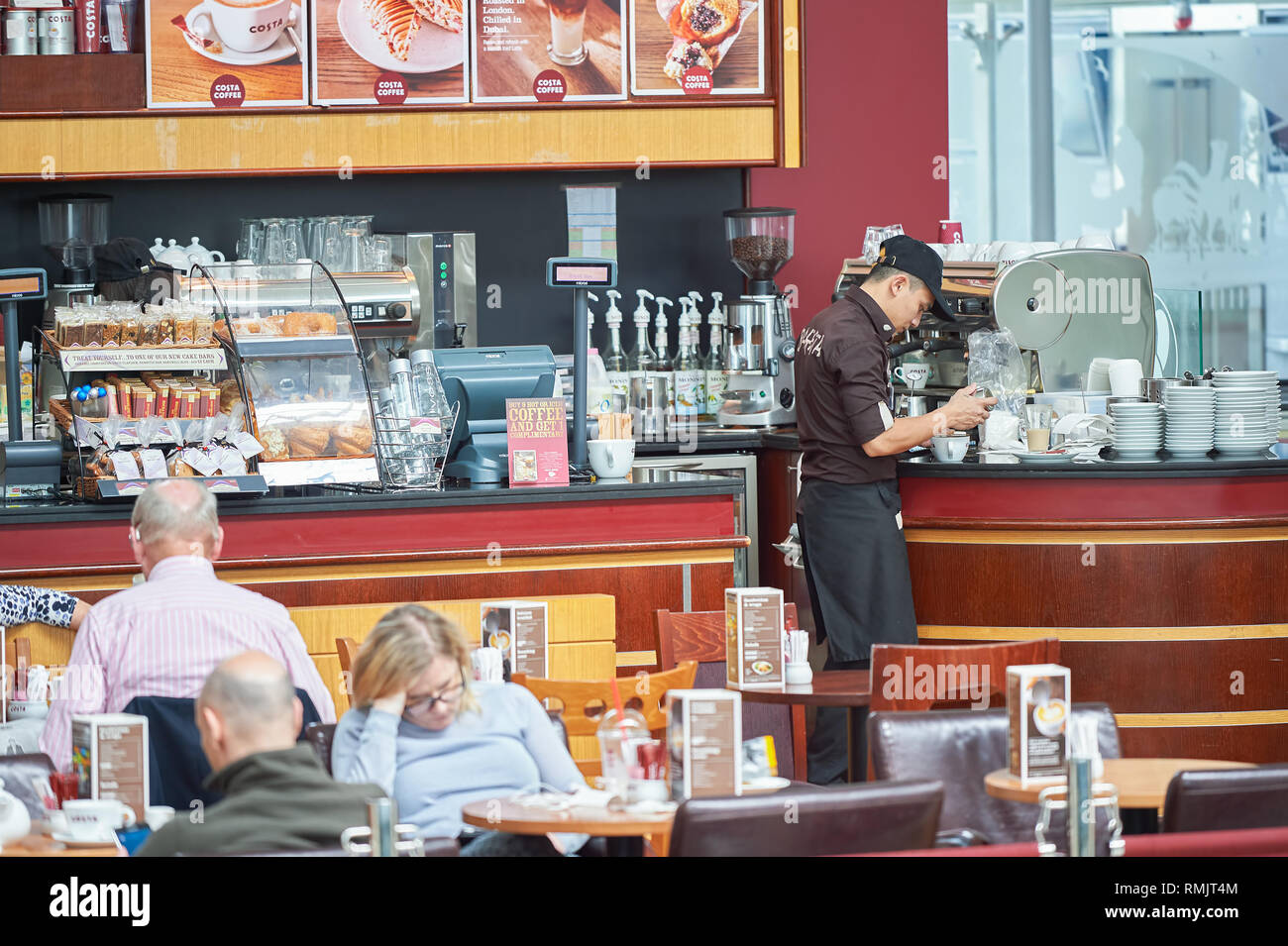 DUBAI, UAE MARCH 10, 2015 Costa Coffee at Dubai International