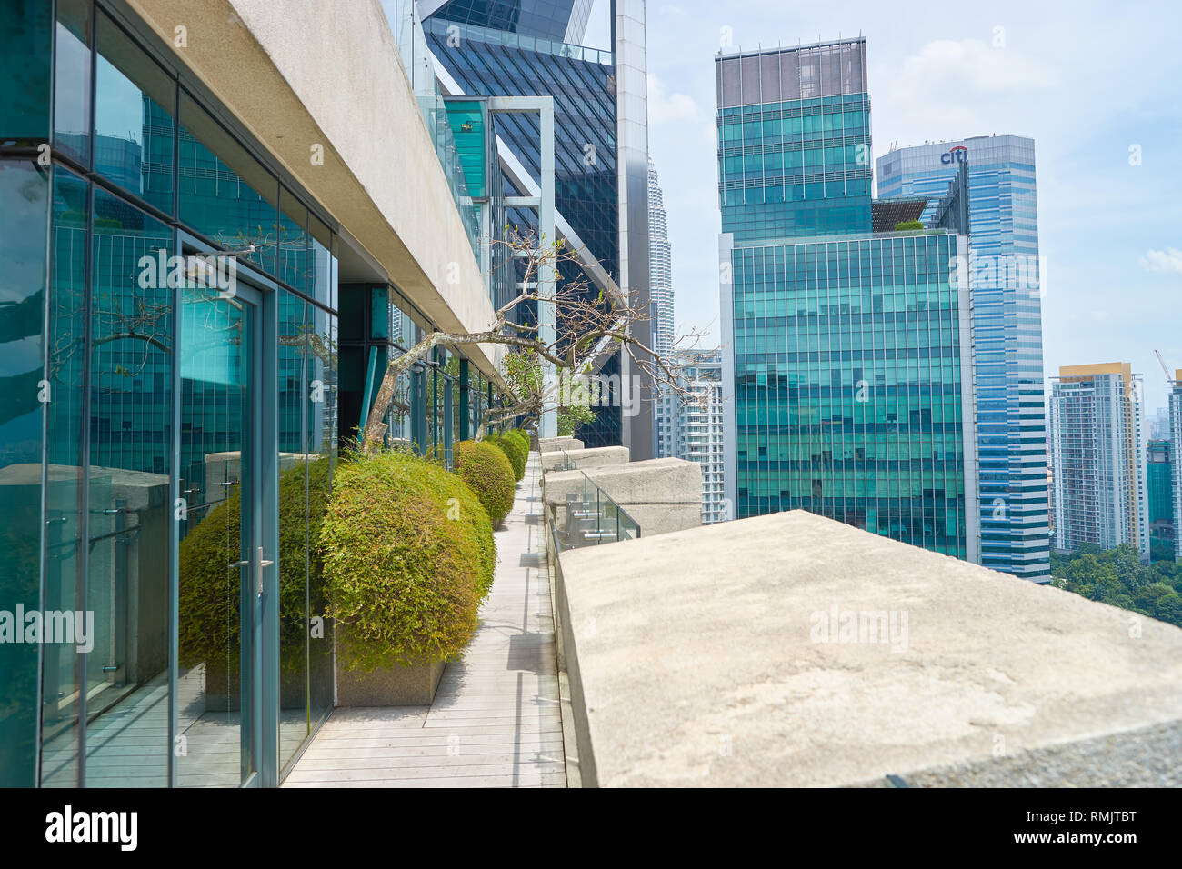KUALA LUMPUR, MALAYSIA - CIRCA MAY, 2016: terrace at The GTower ...