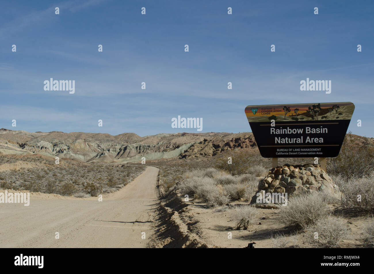 Rainbow Basin Natural Area entrance and sign Stock Photo Alamy