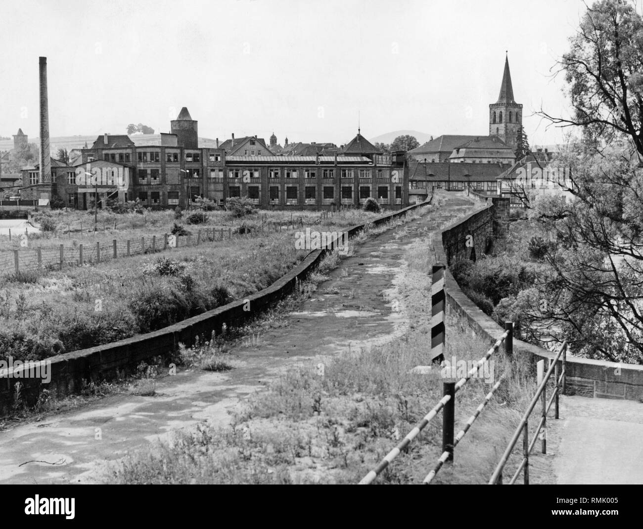 Philippsthal View over the German-German border from the Hessian Philippsthal over ...