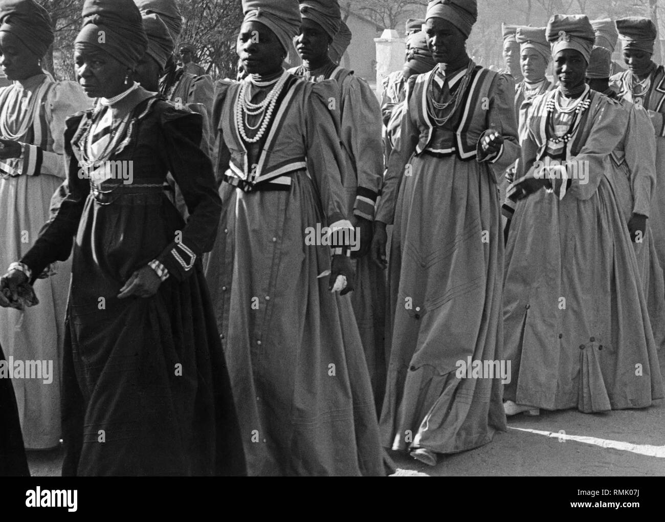 South-West Africa (today: Namibia): Picture shows Herero women in Windhoek. Stock Photo