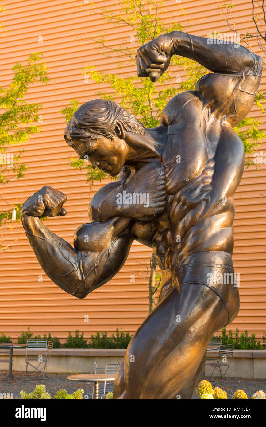 Arnold Schwarzenegger statue Columbus Ohio Stock Photo