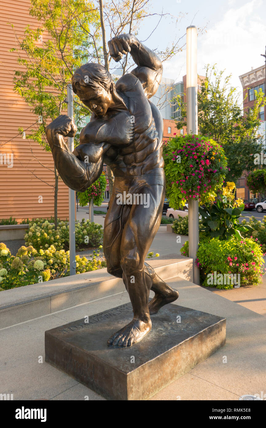 Arnold Schwarzenegger statue Columbus Ohio Stock Photo
