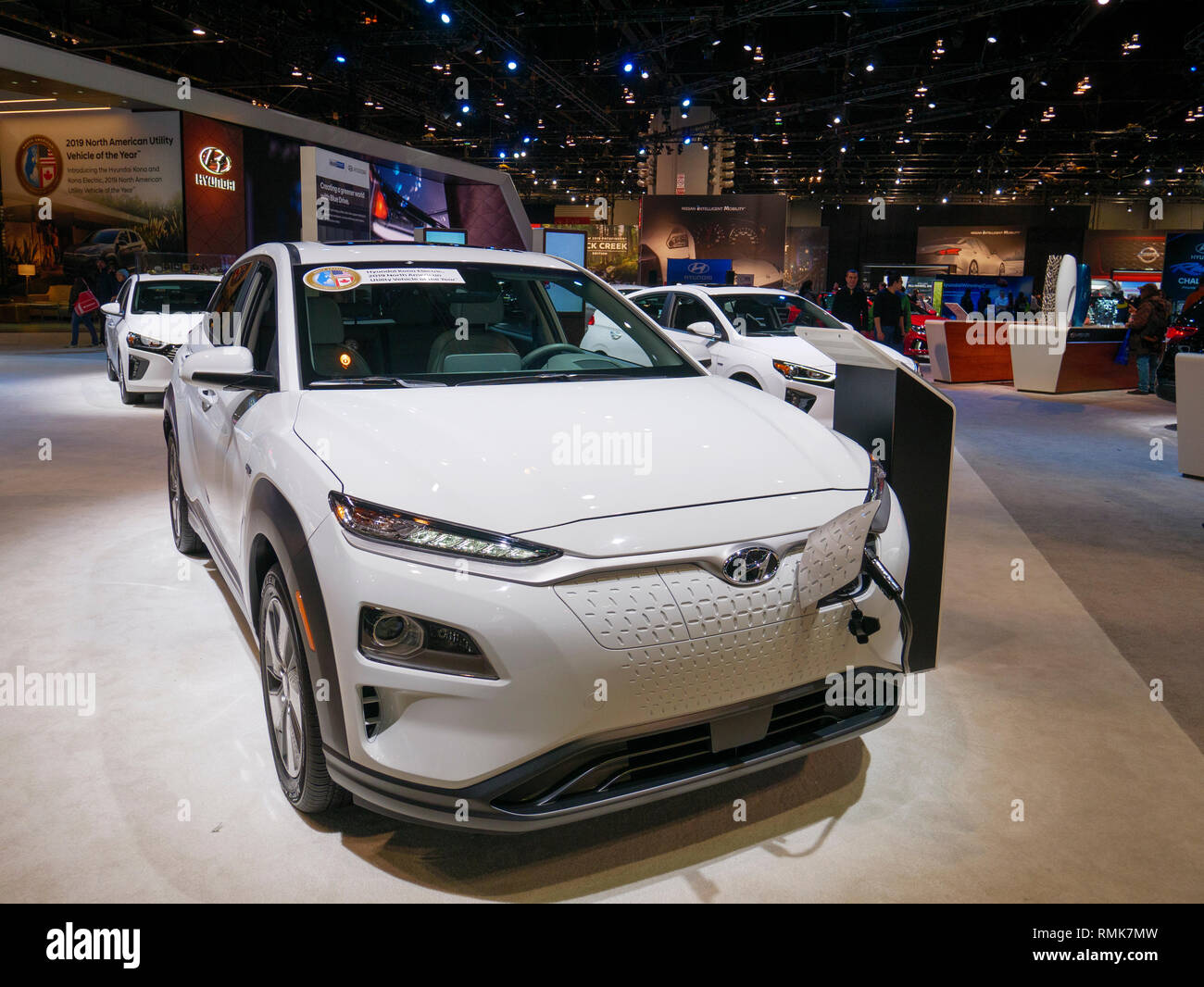 2019 Hyundai Kona Electric, Chicago Auto Show. Stock Photo