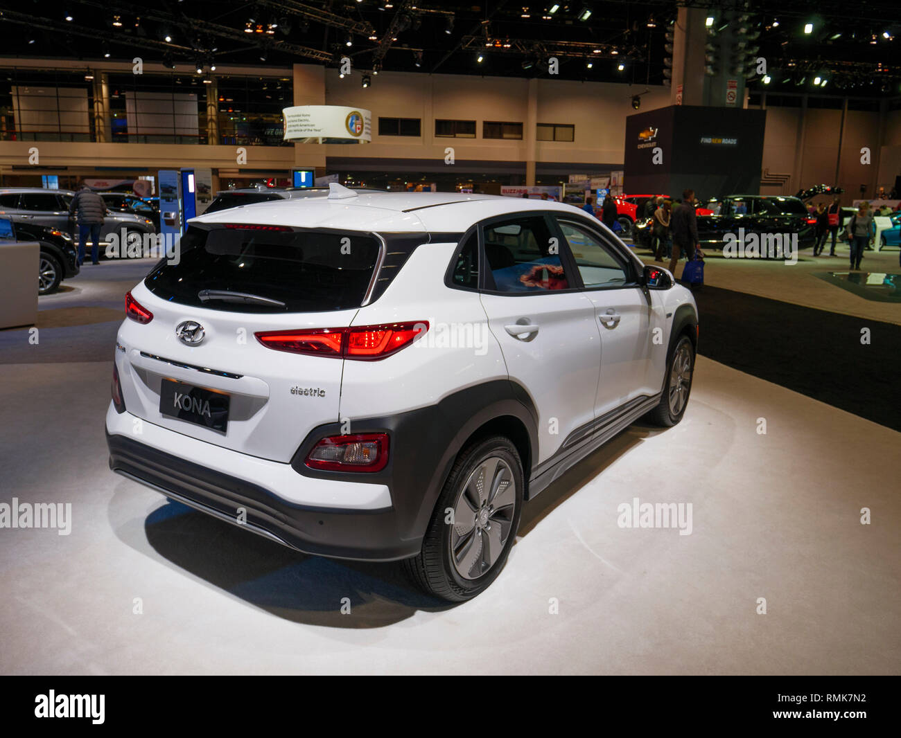 2019 Hyundai Kona Electric, Chicago Auto Show. Stock Photo