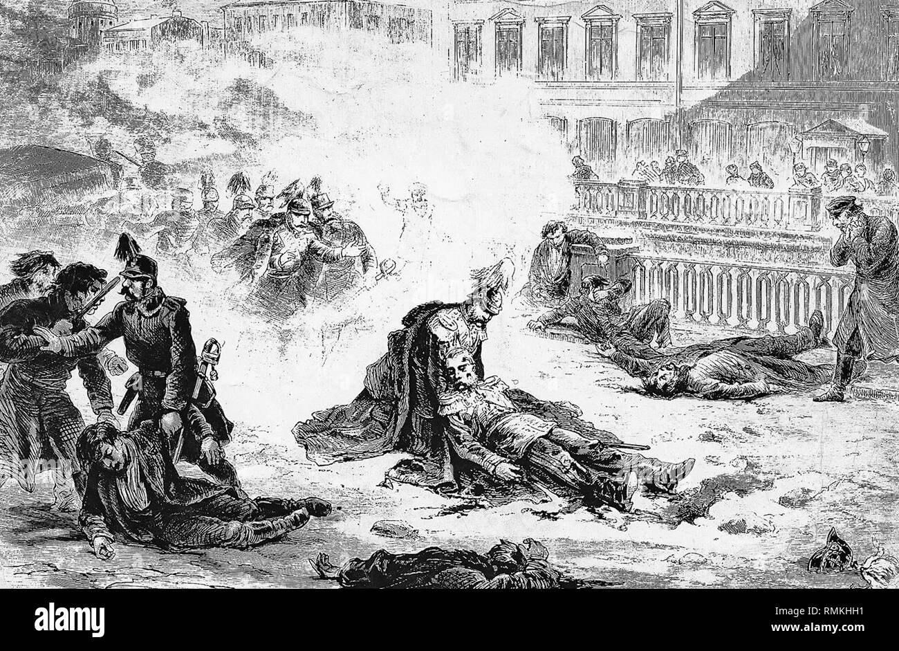 The assassination of Alexander II of Russia 1881 Stock Photo