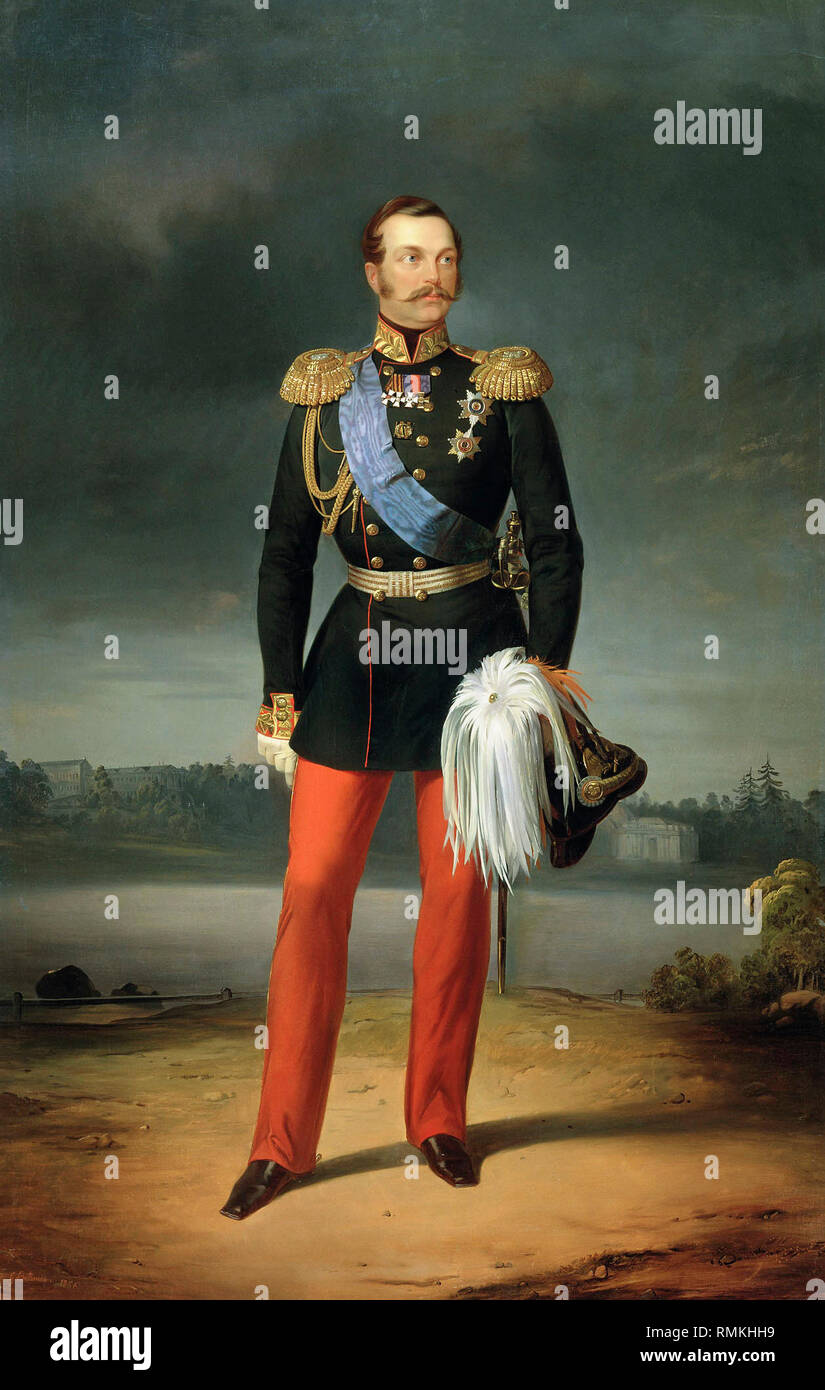Portrait of Alexander II Date: 1856 - Yegor Botkin Stock Photo