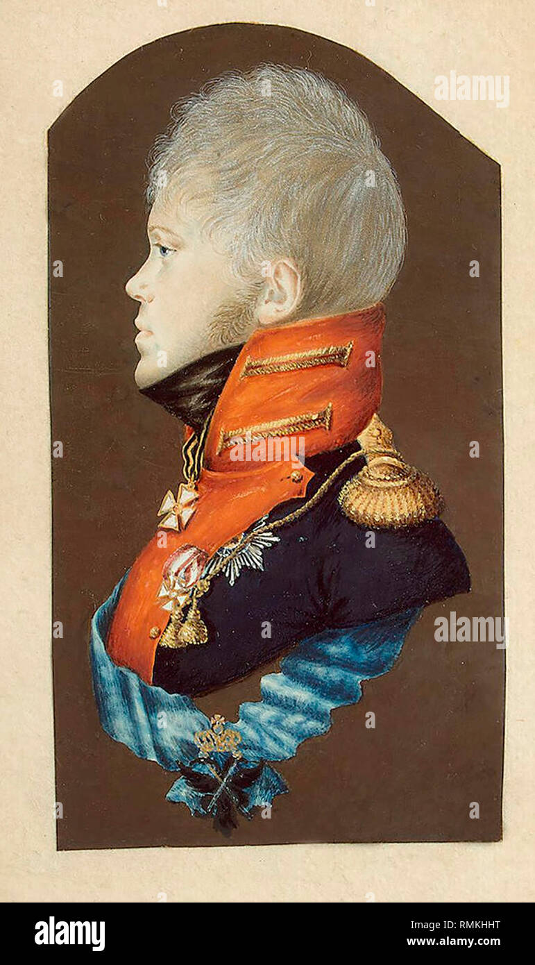 Portrait of Grand Duke Constantine Pavlovich of Russia from the Hermitage Museum (1809) Stock Photo