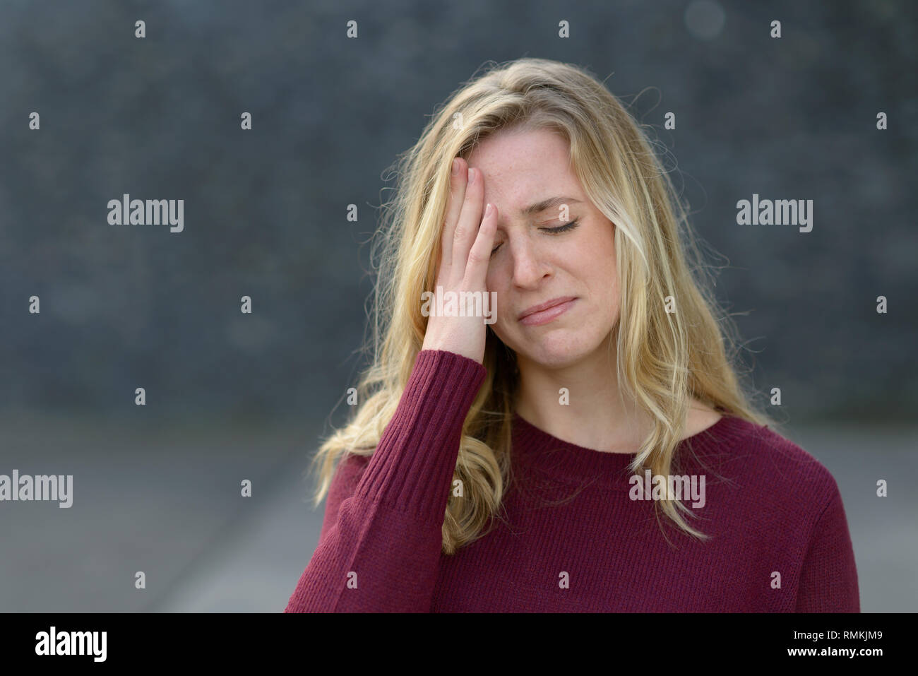 Woman Crying Eyes Closed High Resolution Stock Photography and Images ...