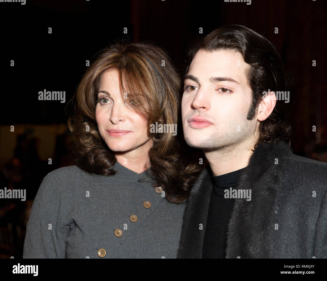 New York, NY - February 11, 2019: Stephanie Seymour, Peter Brant Jr. attend Dennis Basso Fall/Winter collection runway during New York Fashion Week at Cipriani 42nd Street Stock Photo
