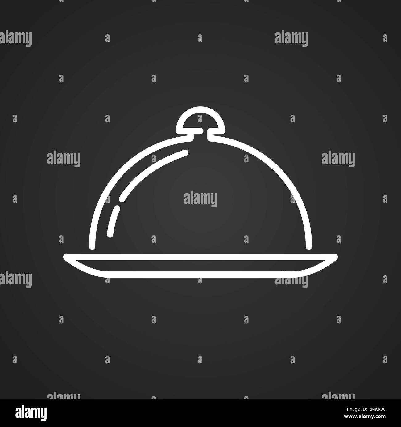 Cookware line icon on black background for graphic and web design ...