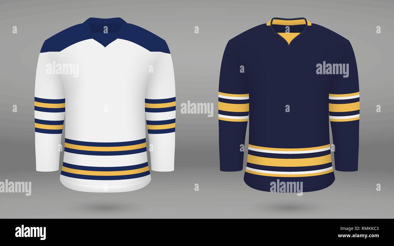 Realistic hockey kit, shirt template for ice hockey jersey Buffalo Sabres.  Vector illustration Stock Vector Image & Art - Alamy