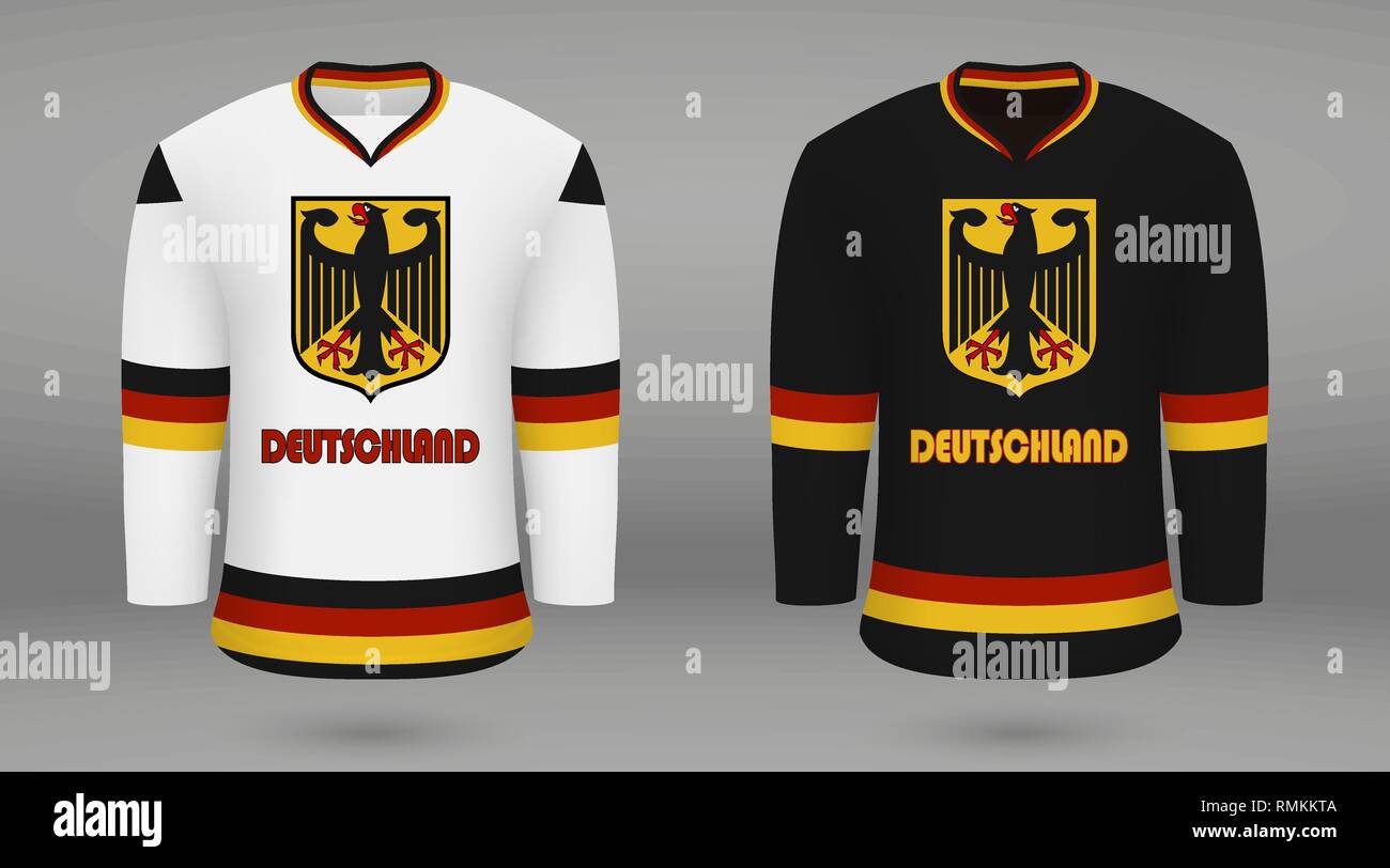 antenne hier Festival Realistic hockey kit team Germany, shirt template for ice hockey jersey.  Vector illustration Stock Vector Image & Art - Alamy