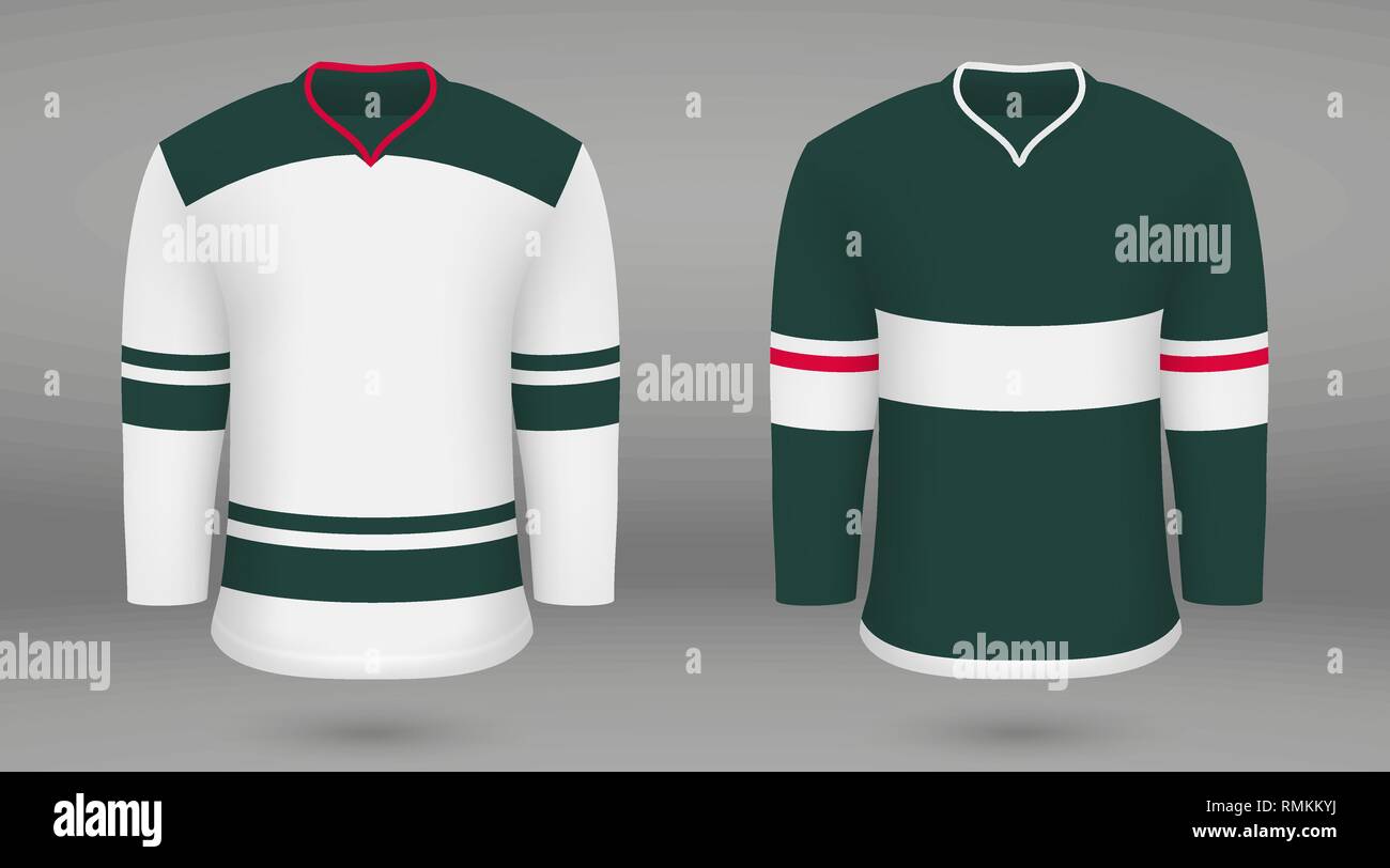 Realistic sport shirt Minnesota Wild, jersey template for ice hockey kit.  Vector illustration Stock Vector Image & Art - Alamy