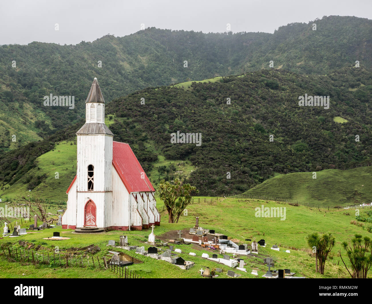 St Gabriel's Church, Pawarenga, Whangape, Northland, New Zealand. Stock Photo