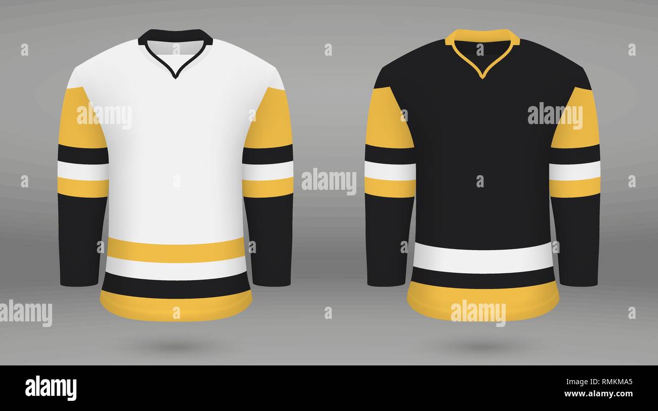 Realistic hockey kit, shirt template for ice hockey jersey Buffalo