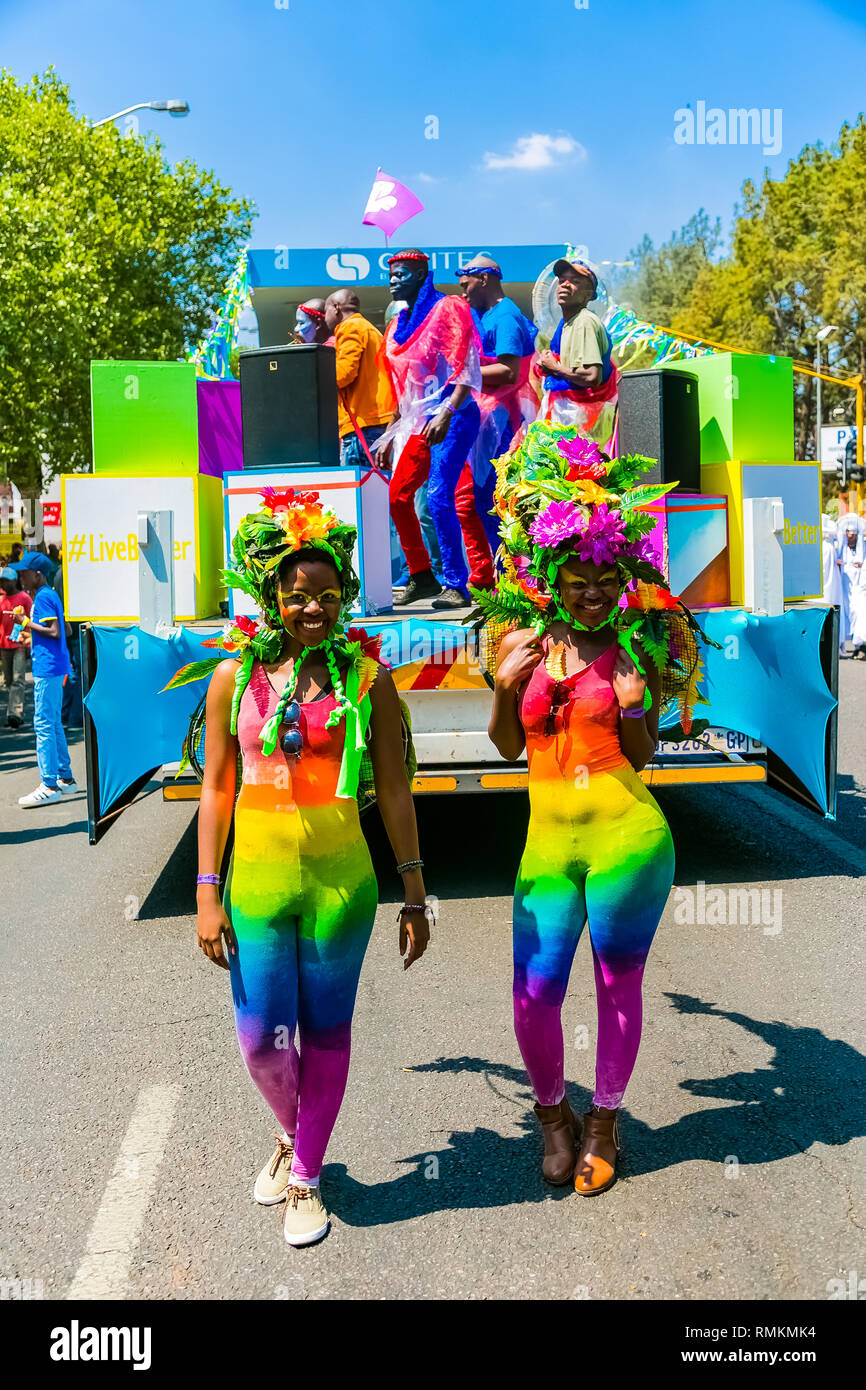 Pretoria, South Africa September 24 2016 Floats and fancy dress costumes at the Gauteng