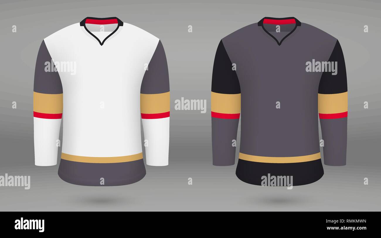 Realistic hockey kit, shirt template for ice hockey jersey. Vegas Golden  Knights Stock Vector Image & Art - Alamy