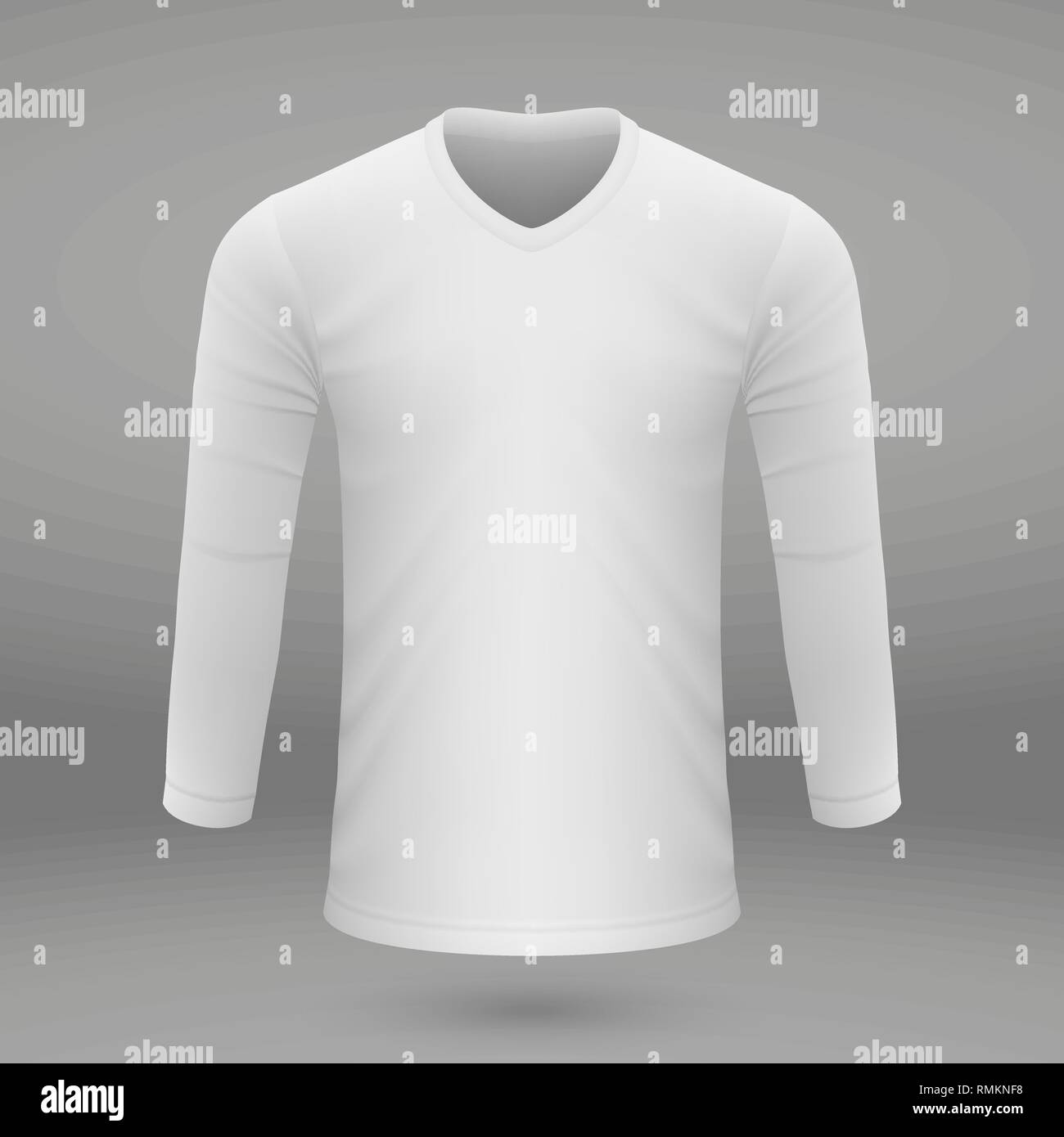 shirt template with long sleeve for soccer jersey. Vector illustration Stock Vector