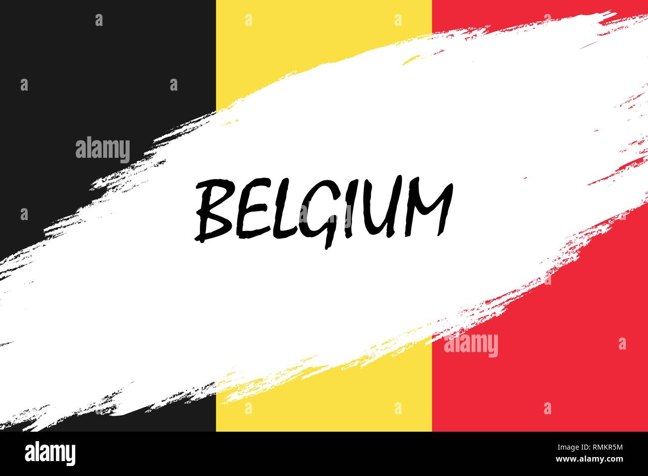 Brush stroke background with Grunge styled flag of Belgium Stock Vector ...