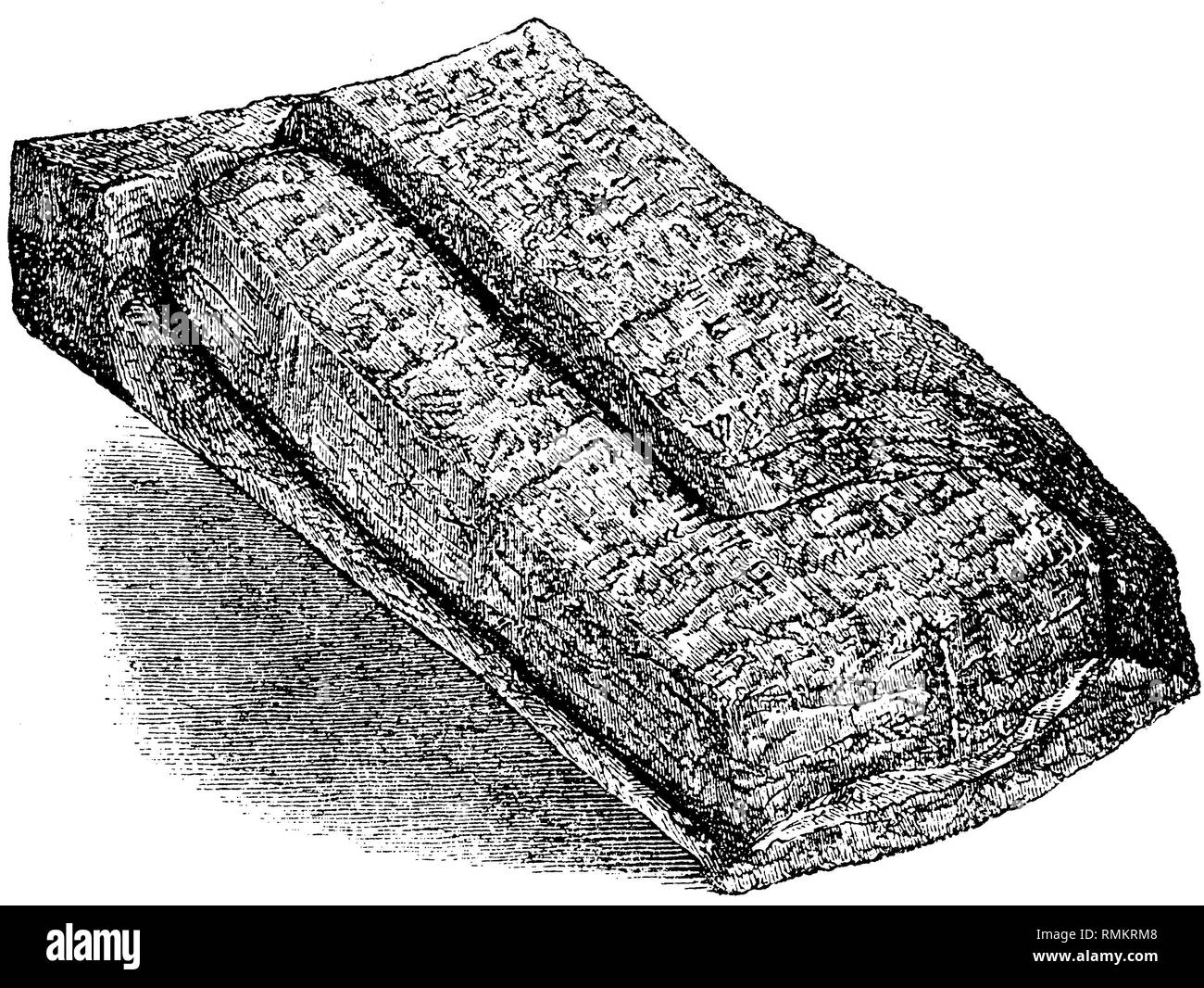 Duplicate Babylonian contract tablet on the cover of Tell Sifr (circa 1680 BC). To Loftus, Stock Photo
