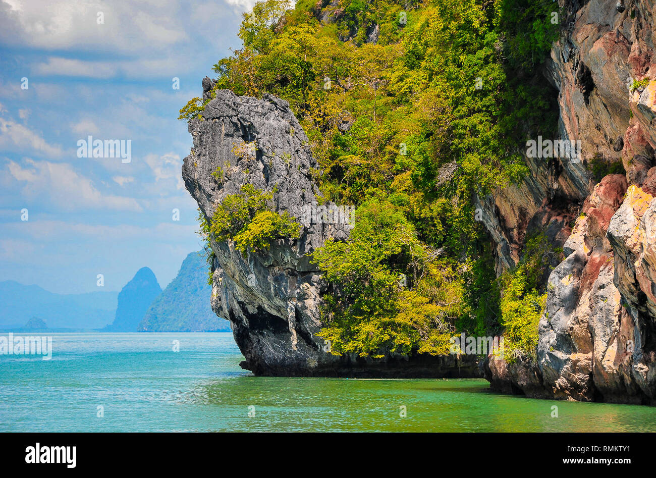 Colourful Limestone Karst Rises Out Of The Andaman Sea, Phang Nga Bay 