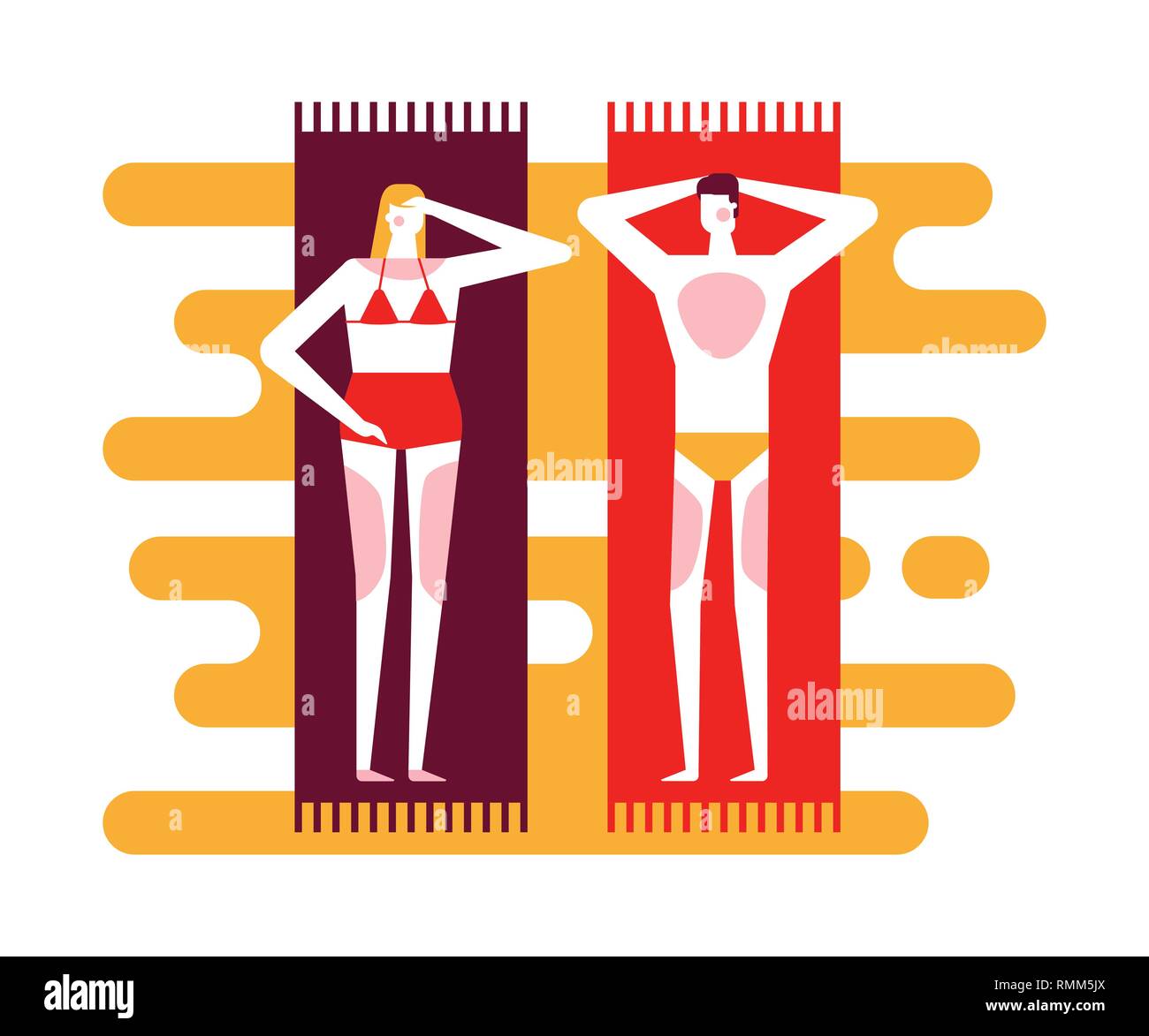 Hot Weather Colorful Flat Design Style Illustration Stock Vector