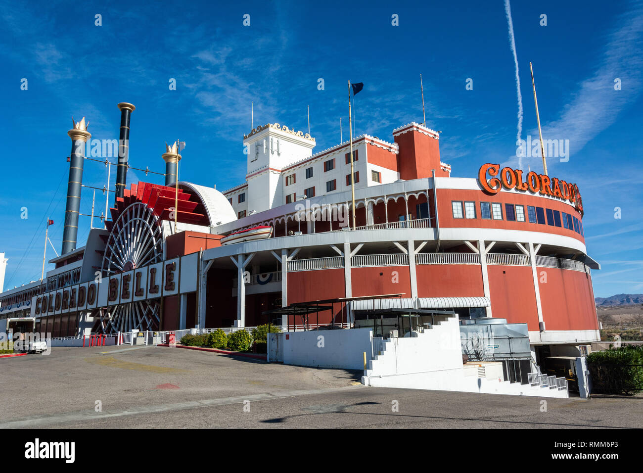 Laughlin, Nevada, United States of America - January 6, 2017. Exterior view of Colorado Belle hotel in Laughlin, NV. Stock Photo