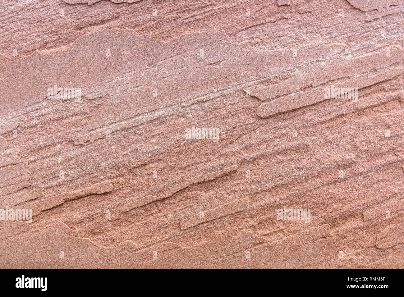 Red sandstone with diagonal texture Stock Photo