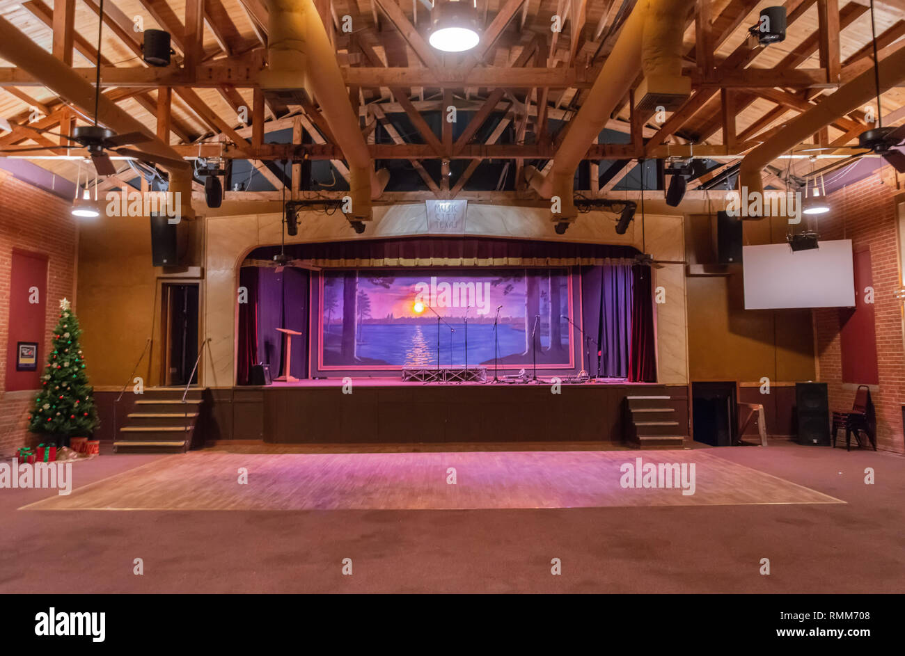 Linden, Texas, United States of America - January 14, 2017. Interior view of Music City Texas Theater in Linden, TX. Stock Photo