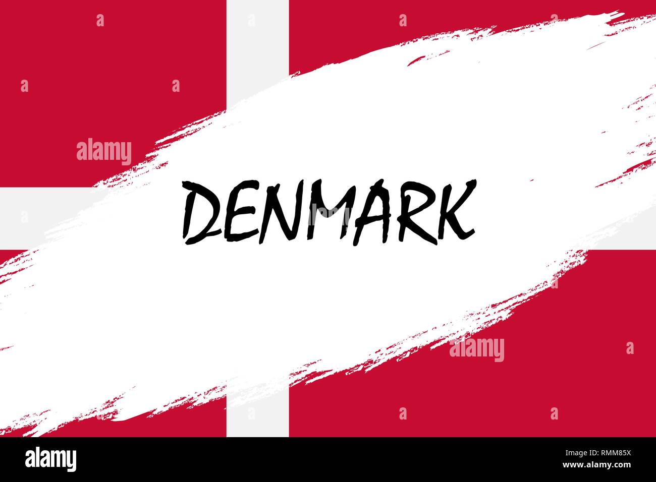 Brush stroke background with Grunge styled flag of Denmark Stock Vector ...