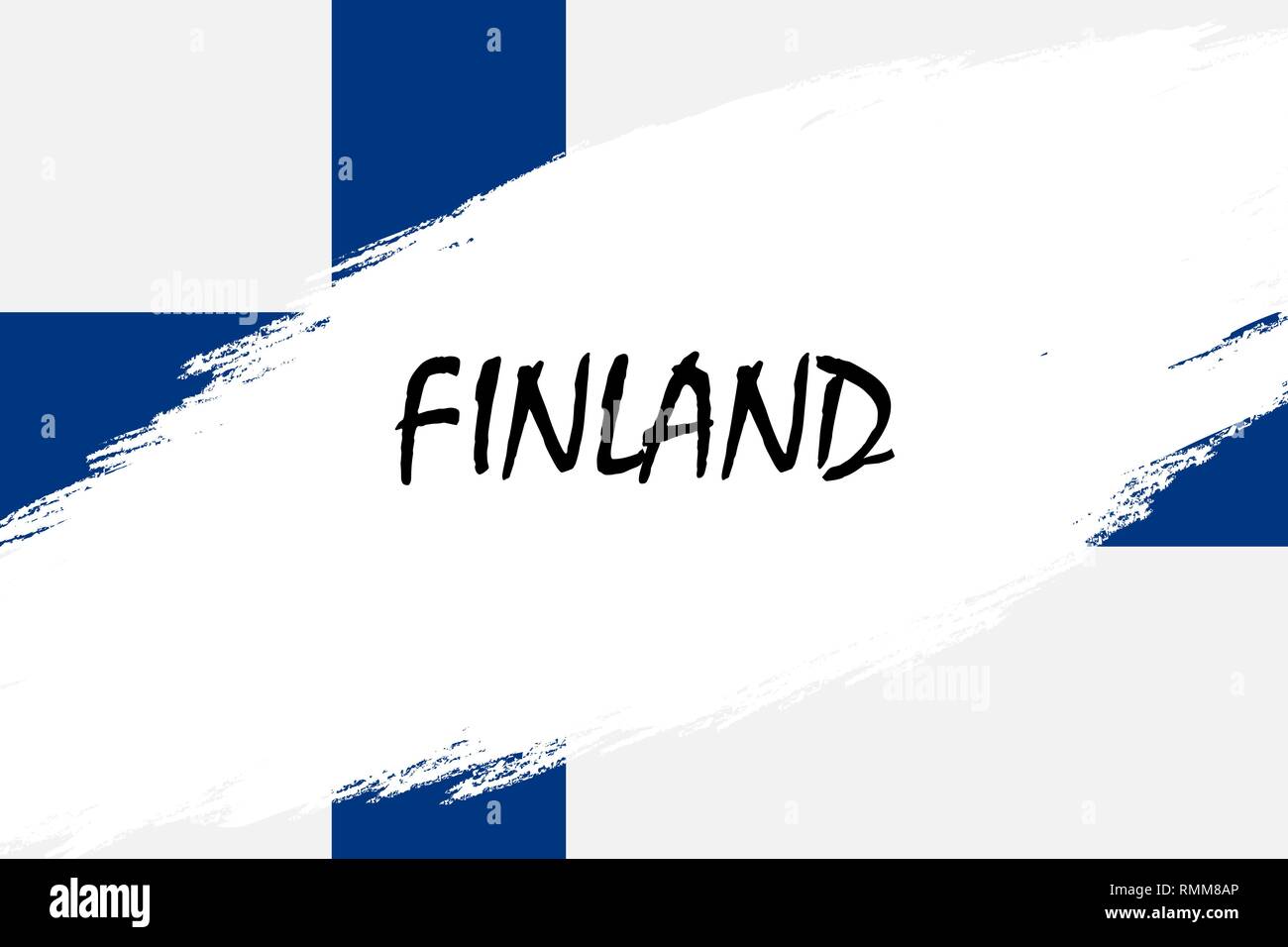 Brush stroke background with Grunge styled flag of Finland Stock Vector ...