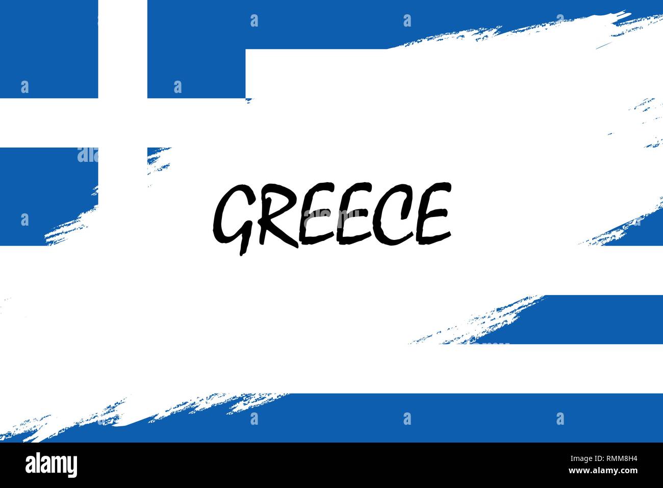 Brush stroke background with Grunge styled flag of Greece Stock Vector ...