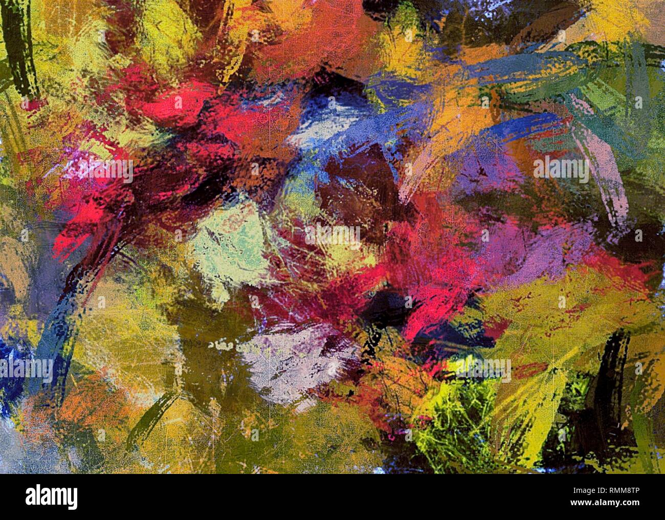 Abstract Stylization abstract psychedelic background from color chaotic brush strokes of ...