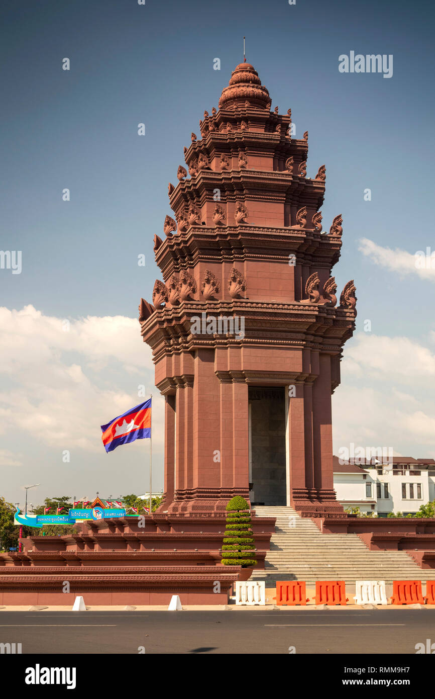 Cambodia, Phnom Penh, 1958 Independence Monument, remembering freedom from French rule in 1953 Stock Photo