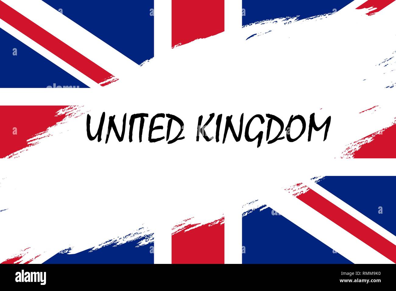 Brush stroke background with Grunge styled flag of United Kingdom Stock ...