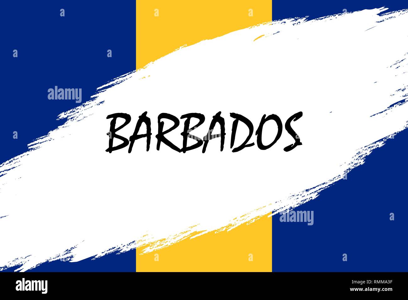 Brush stroke background with Grunge styled flag of Barbados Stock ...