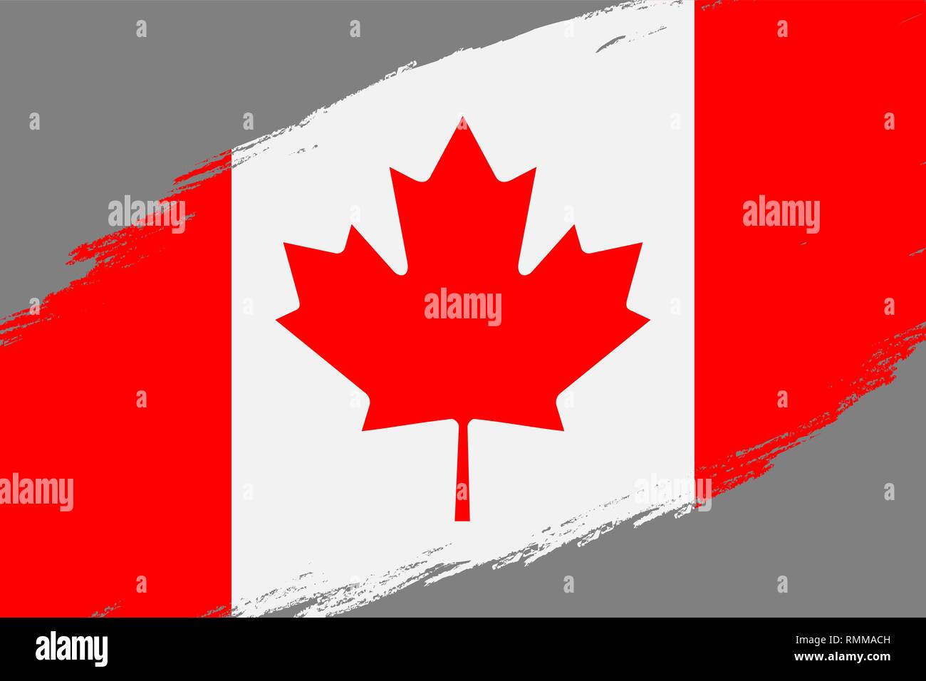 Brush stroke background with Grunge styled flag of Canada Stock Vector ...