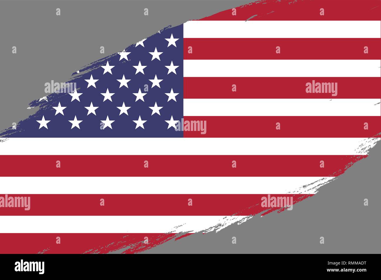 Brush stroke background with Grunge styled flag of United States Stock ...