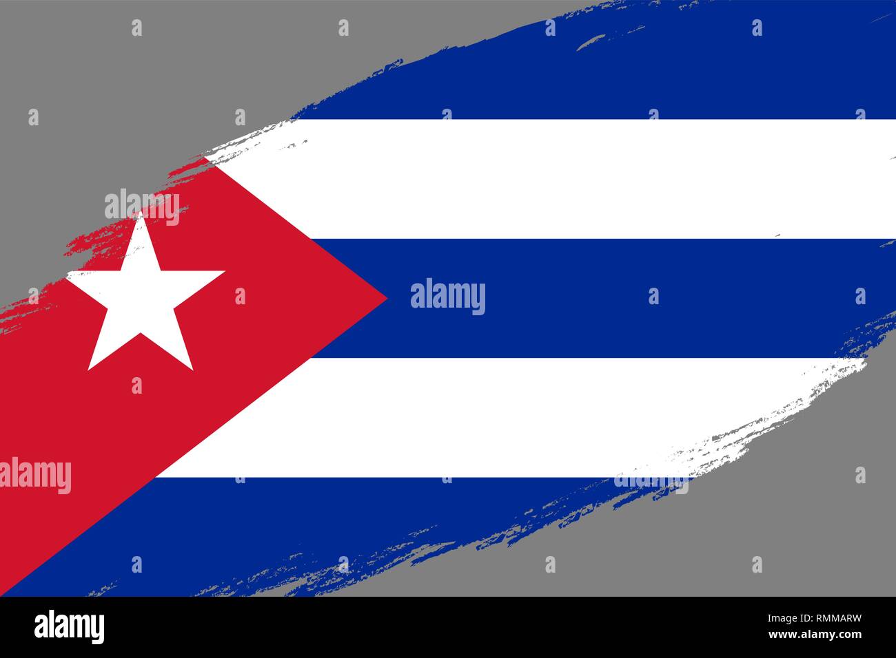 Brush stroke background with Grunge styled flag of Cuba Stock Vector ...