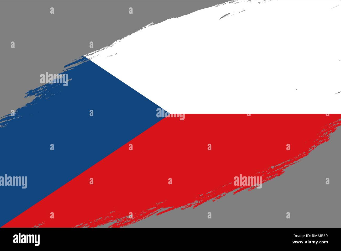 Brush stroke background with Grunge styled flag of Czech Republic Stock ...